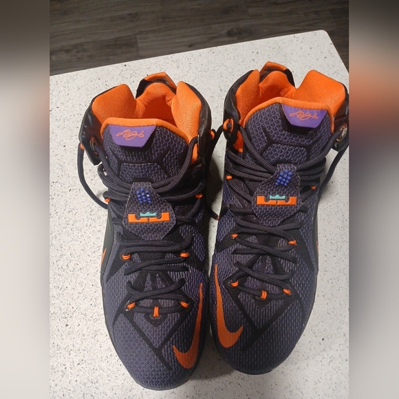 Nike Other - Nike LeBron Basketball Shoes - Dark Purple with Orange Accents